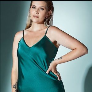 NWT Knix x The Birds Papaya slip dress in Emerald